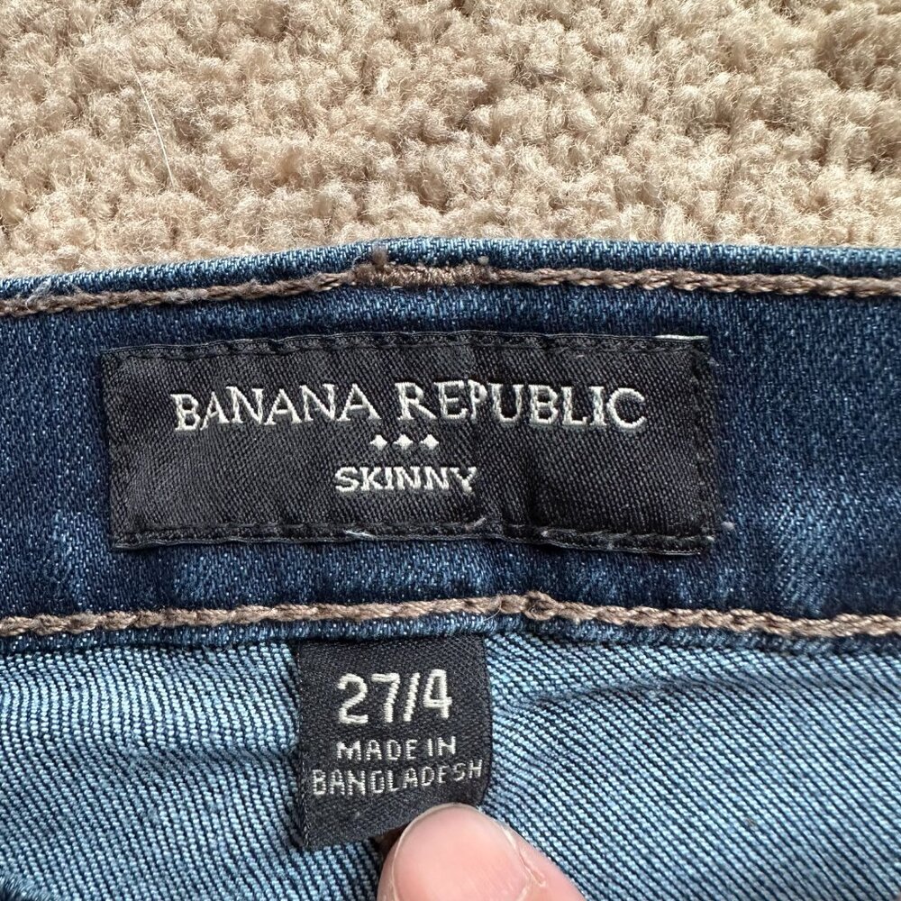Banana Republic Jeans Womens 4 27x28 Mid Rise Skinny Fit Blue Denim - Picture 5 of 13